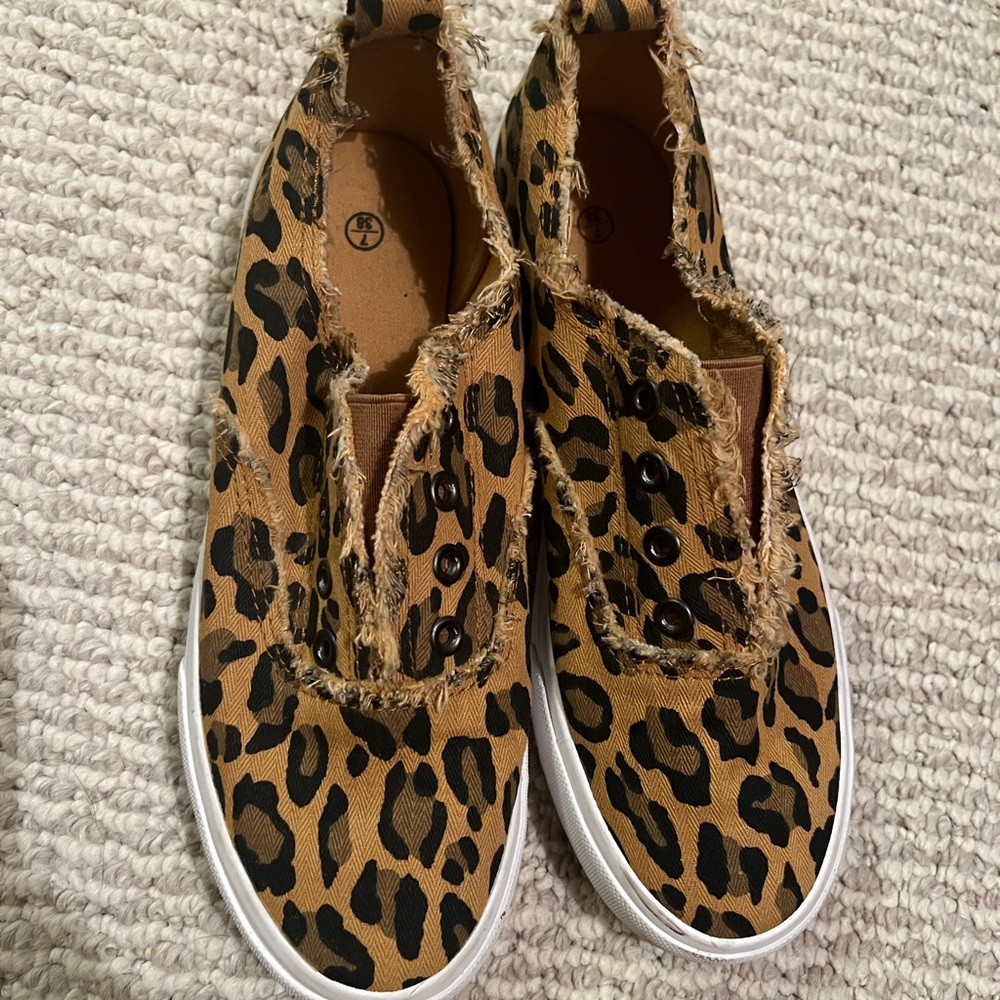 Cheetah slip on sneakers